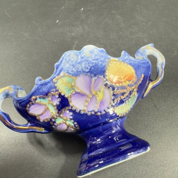 Vintage Germany Fien Porcelain Basket Dish Small Miniature Dish With Handles VTG - Picture 4 of 11